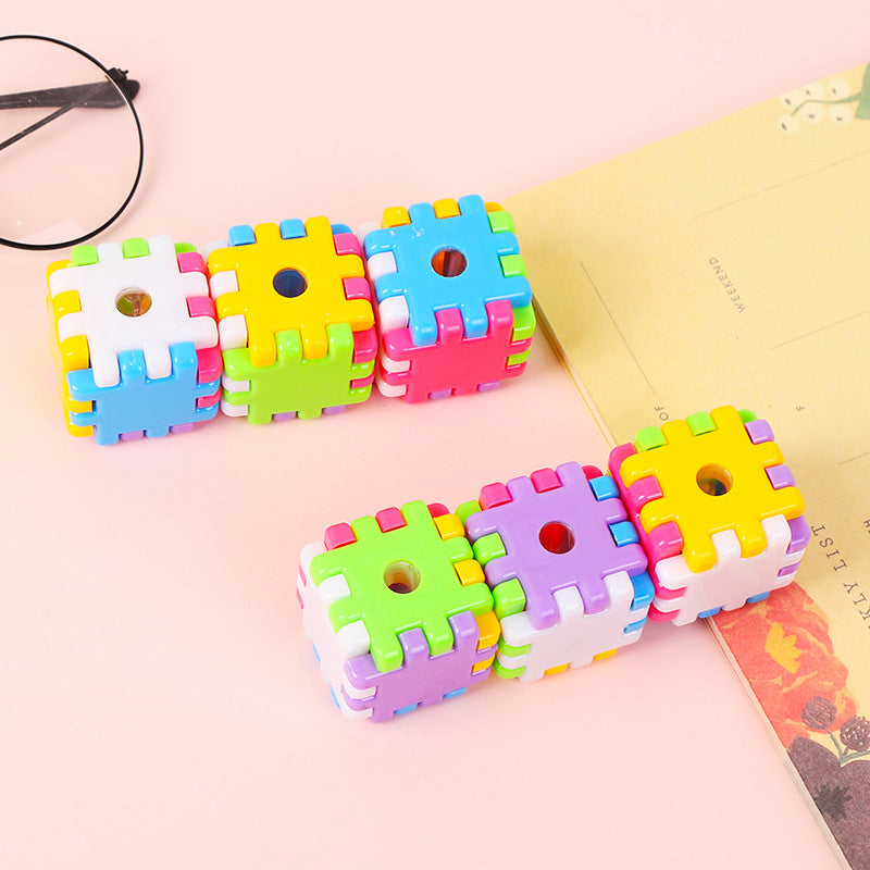 Rubik's Cube Novelty Pencil Sharpener Manual Plastic Toy 2