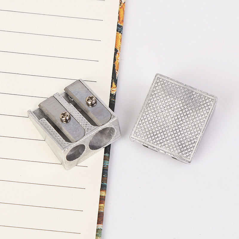 Aluminum Alloy Double Hole Manual Pencil Sharpener 12 Pack 2