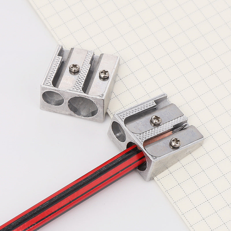 Aluminum Alloy Double Hole Manual Pencil Sharpener 12 Pack 3