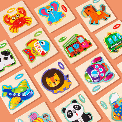 Animal Wooden Puzzle 3D Puzzle Educational Toy 11cm 2
