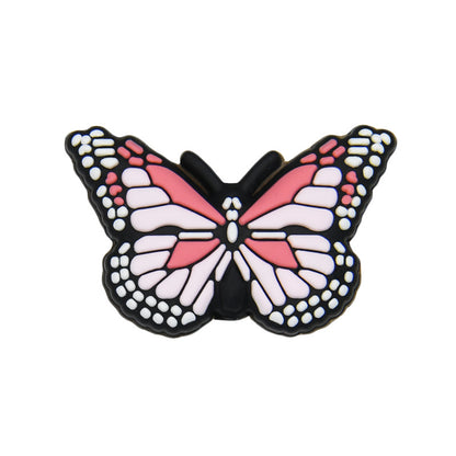 20pcs Silicone Focal Beads Butterfly Colorful Pattern Design 2