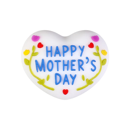 20Pcs Silicone 3D Focal Beads Mother Day Koala Bouquet Holding Heart 13