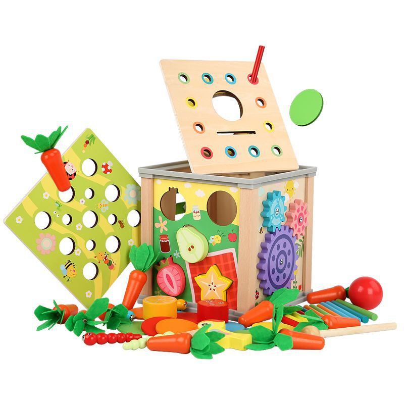 Wooden Montessori Toys Pairing Radish Pulling Educational Toy