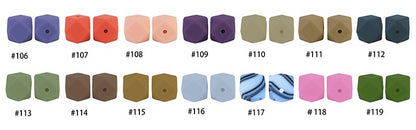 50pcs 14mm Hexagon Silicone Beads Solid Color Variety Options 5