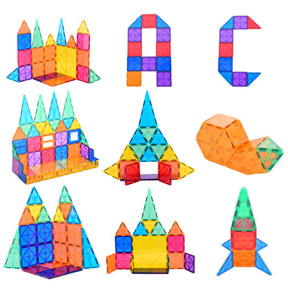 Plastic Magnetic Tiles Building Blocks Educational Toy 78pcs