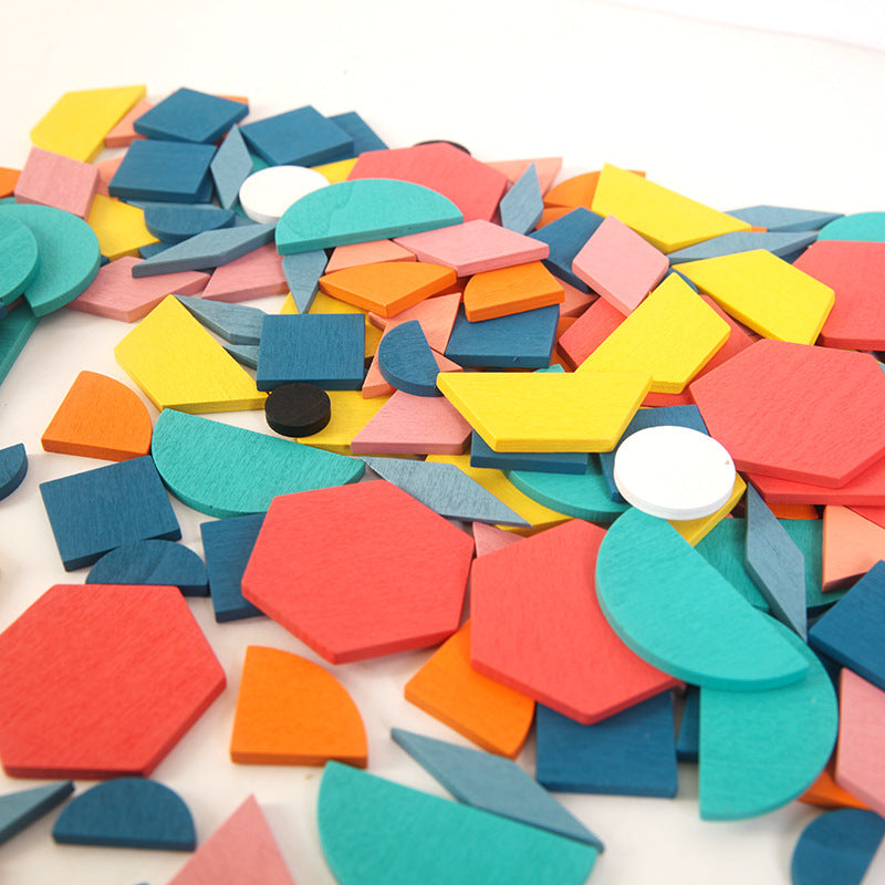 Wooden Shape Puzzle Montessori Toys Educational Toy for Kids 180 Pieces 4