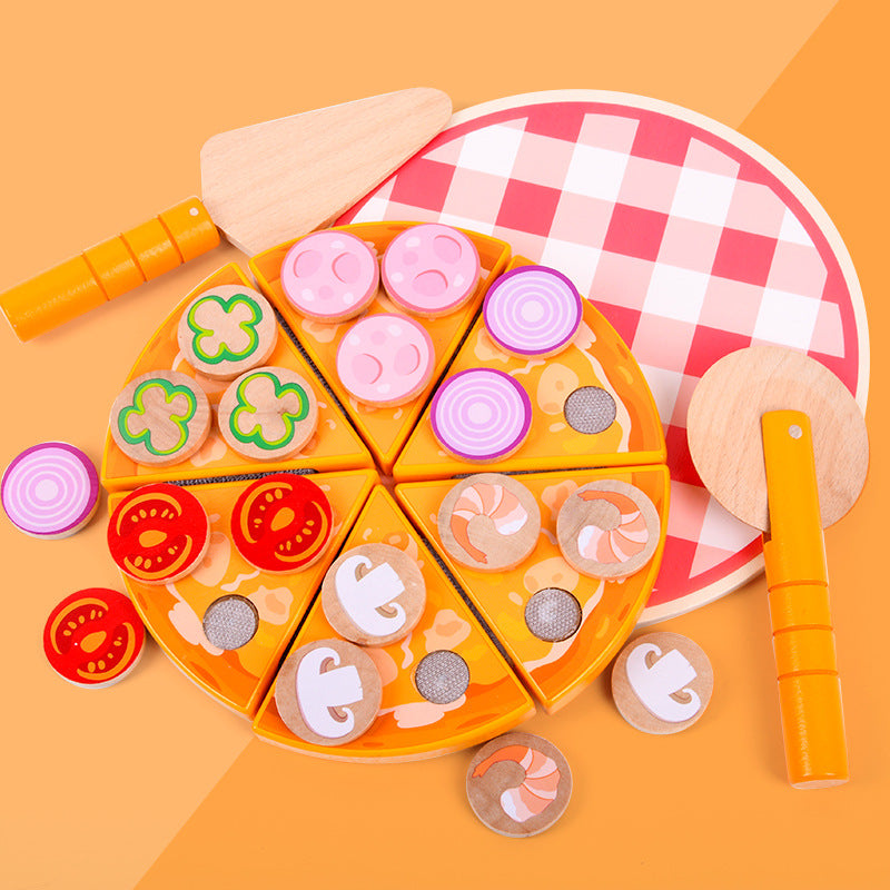 Wooden Montessori Toys Kitchen Pizza Simulation Educational Toy 2