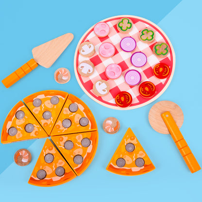 Wooden Montessori Toys Kitchen Pizza Simulation Educational Toy 5