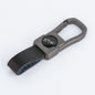 Metal Car Keychain with Genuine Leather Strap for Men 7