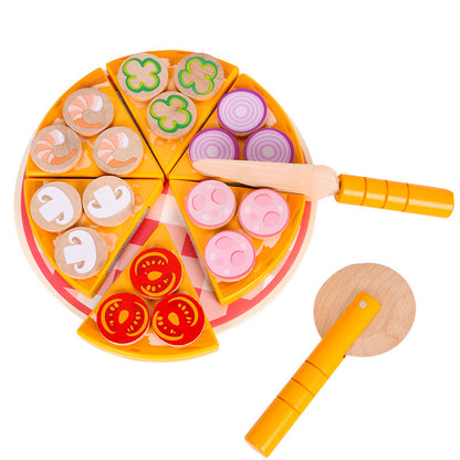 Wooden Montessori Toys Kitchen Pizza Simulation Educational Toy
