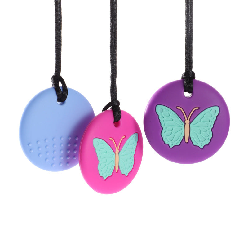 Silicone Butterfly Baby Teething Necklace 3 Pack 2