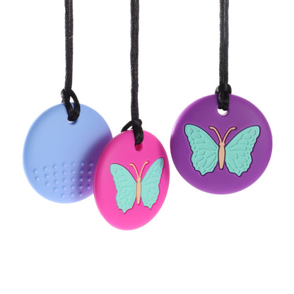 Silicone Butterfly Baby Teething Necklace 3 Pack 2