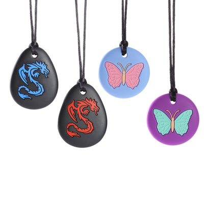 Silicone Butterfly Baby Teething Necklace 3 Pack