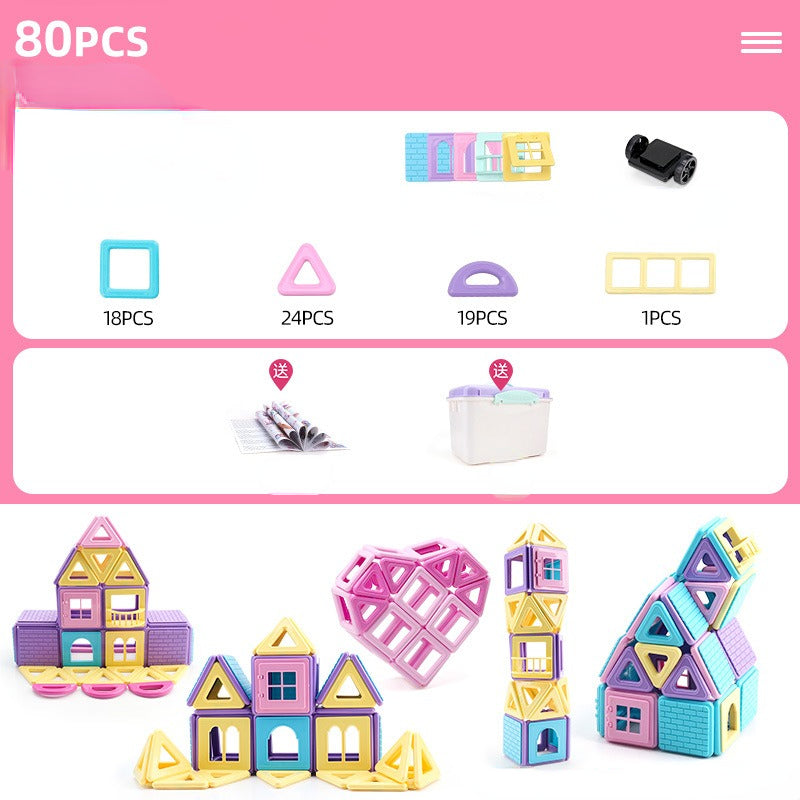 Plastic Magnetic Tiles Building Blocks Educational Toy 5