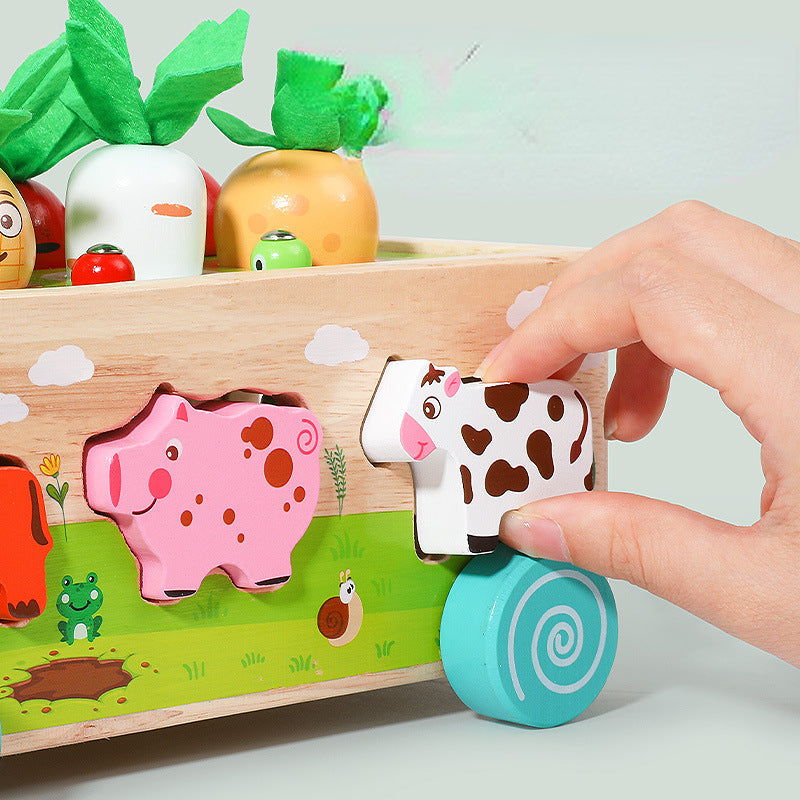 Wooden Farm Animal Montessori Toys Shape Sorting Educational Toy 4