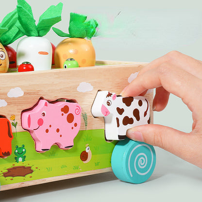 Wooden Farm Animal Montessori Toys Shape Sorting Educational Toy 4