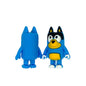 Silicone 3D Focal Beads Blue Cartoon Dog Character Front Facing