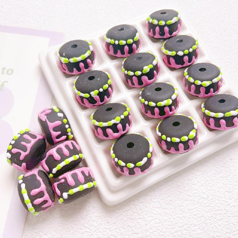 10pcs 14x20mm Cake Acrylic Beads DIY Bracelet Making 15