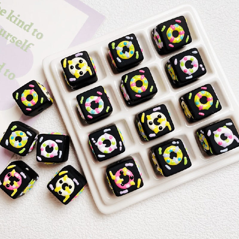 10pcs 16mm Cube Donut Acrylic Beads DIY Bracelet Making 13