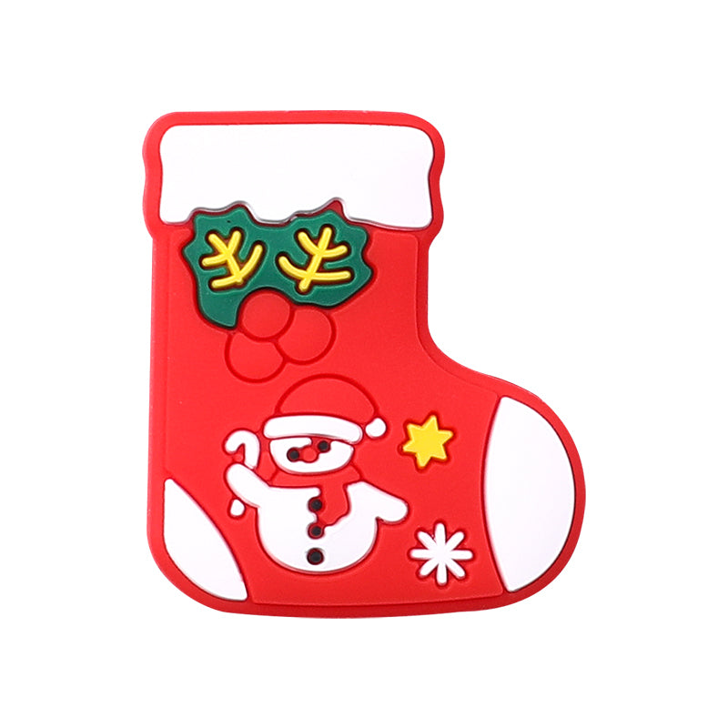 20pcs Silicone Focal Beads Christmas Tree House Kitty Santa and Snowman 8