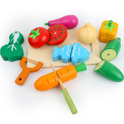 Wooden Magnetic Fruits and Vegetables Montessori Toys for Kids 3