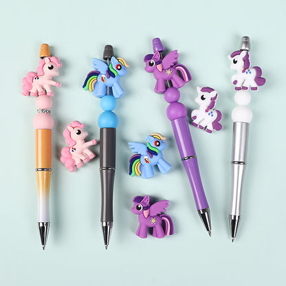 20Pcs Silicone 3D Focal Beads Pony Character Wings Spread 8