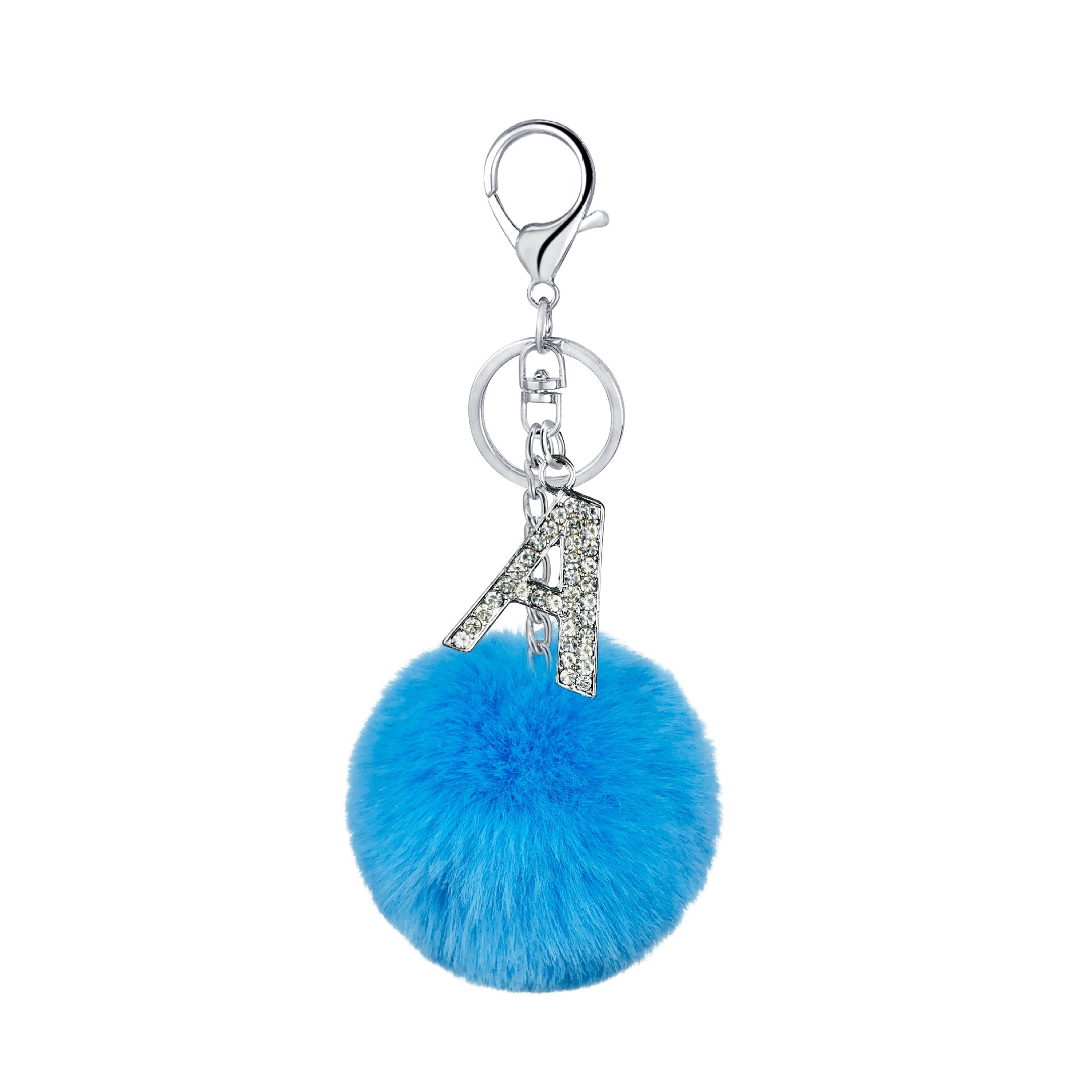 Diamond Inlaid Alloy Pom Pom Keychain Rhinestone Charm 15x8cm 5