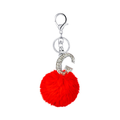 Diamond Inlaid Alloy Pom Pom Keychain Rhinestone Charm 15x8cm 11