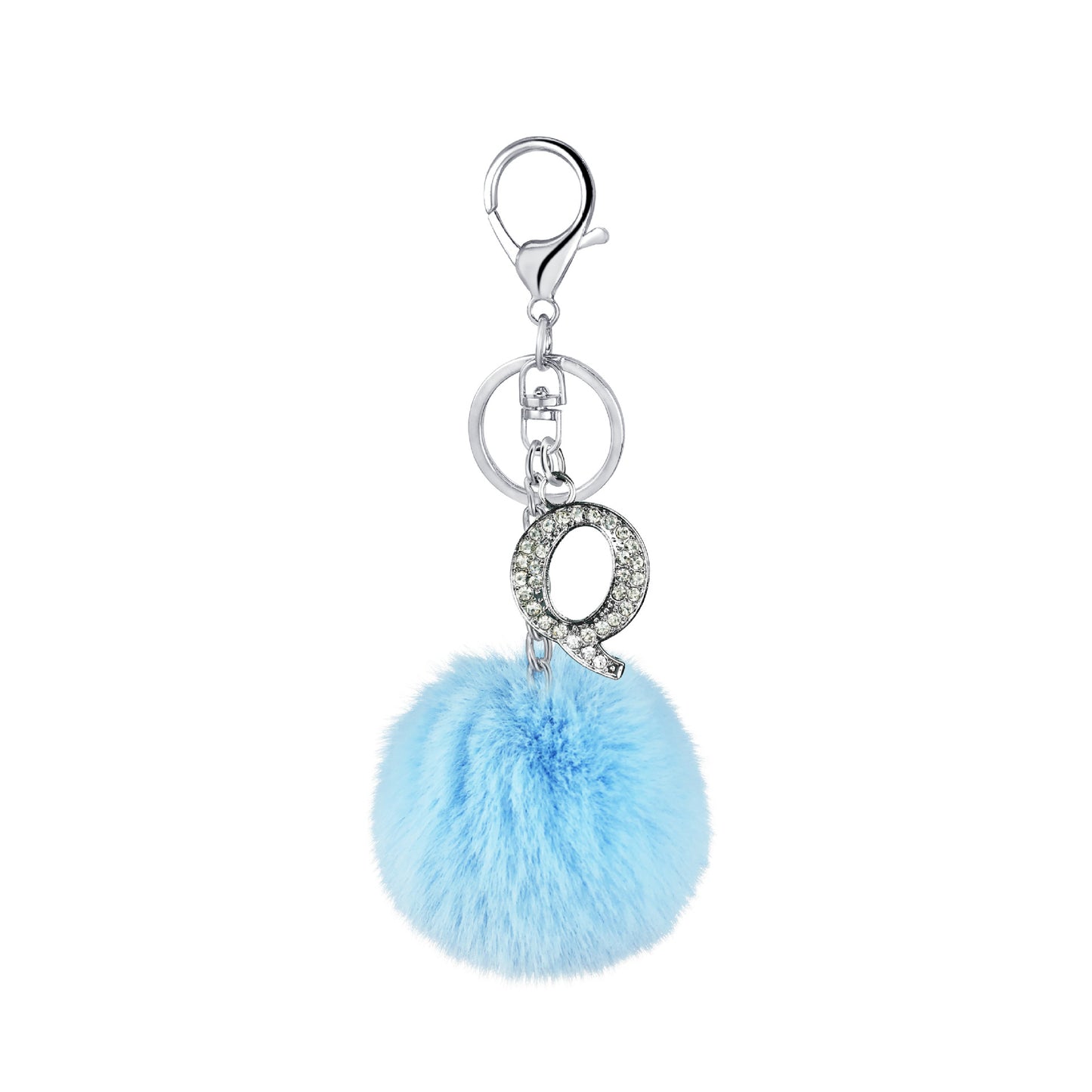 Diamond Inlaid Alloy Pom Pom Keychain Rhinestone Charm 15x8cm 21