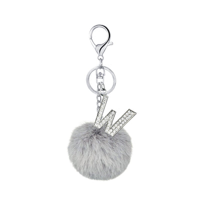 Diamond Inlaid Alloy Pom Pom Keychain Rhinestone Charm 15x8cm 27