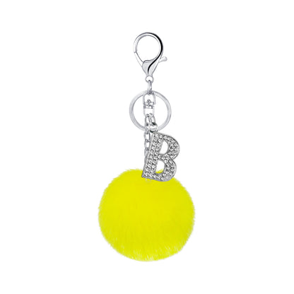 Diamond Inlaid Alloy Pom Pom Keychain Rhinestone Charm 15x8cm 6