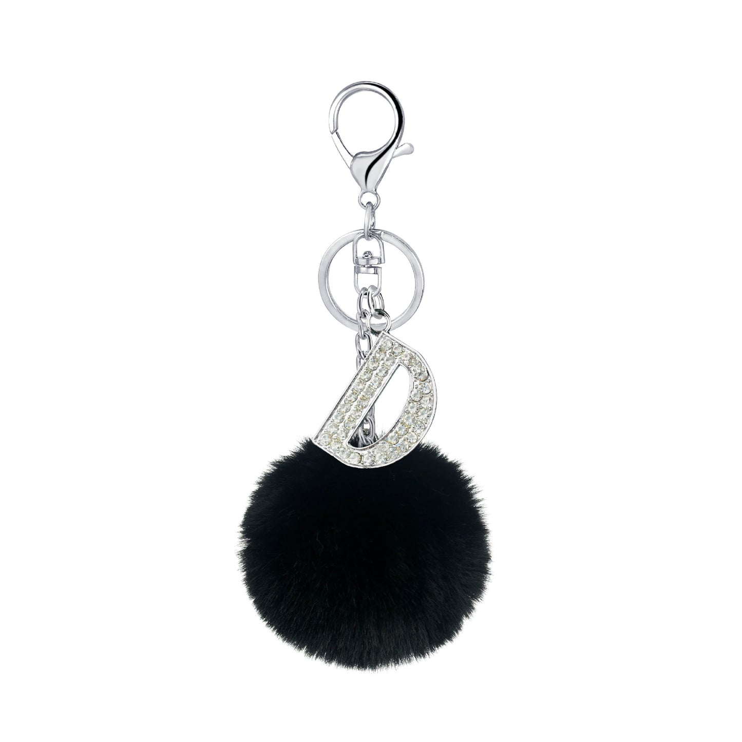 Diamond Inlaid Alloy Pom Pom Keychain Rhinestone Charm 15x8cm 8