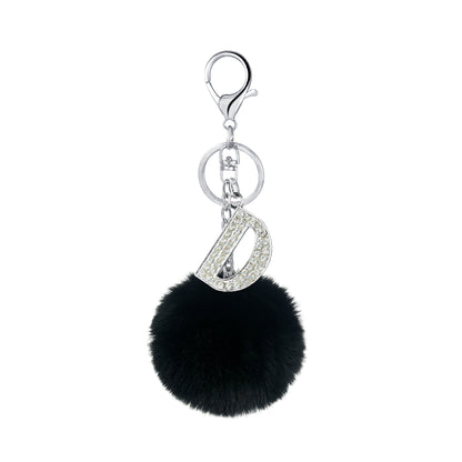 Diamond Inlaid Alloy Pom Pom Keychain Rhinestone Charm 15x8cm 8
