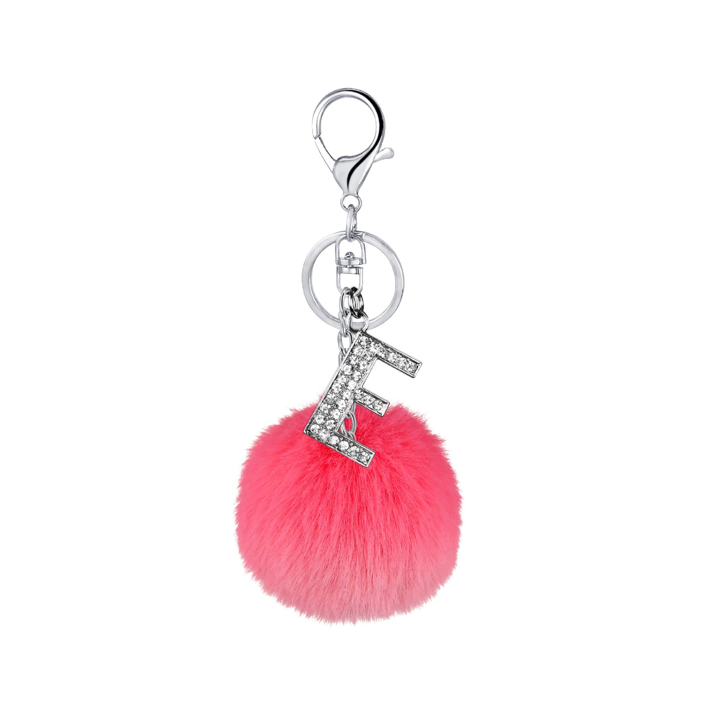 Diamond Inlaid Alloy Pom Pom Keychain Rhinestone Charm 15x8cm 9