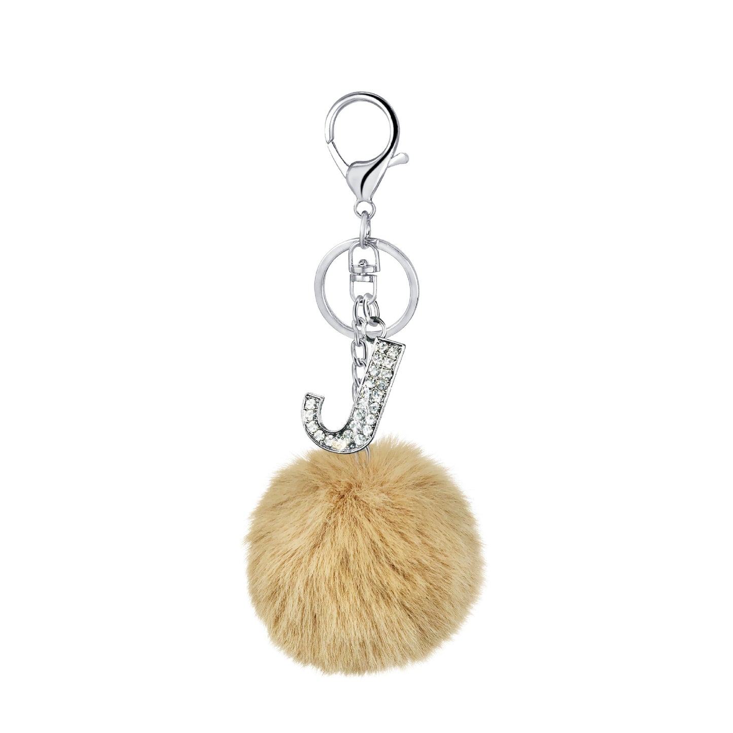 Diamond Inlaid Alloy Pom Pom Keychain Rhinestone Charm 15x8cm 14