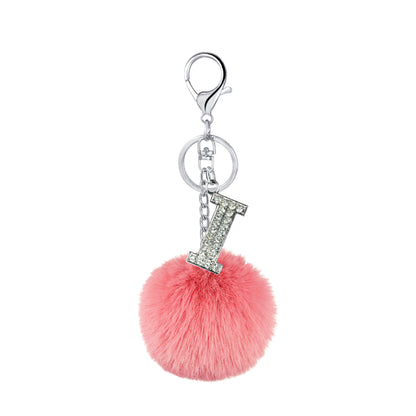 Diamond Inlaid Alloy Pom Pom Keychain Rhinestone Charm 15x8cm 31