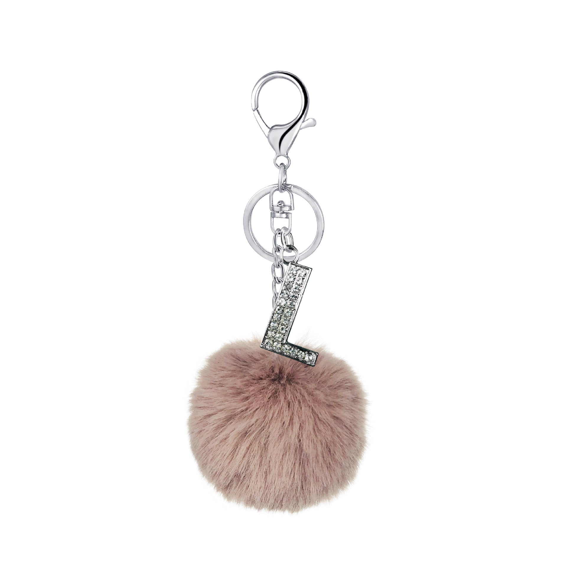 Diamond Inlaid Alloy Pom Pom Keychain Rhinestone Charm 15x8cm 16
