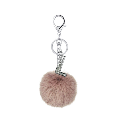 Diamond Inlaid Alloy Pom Pom Keychain Rhinestone Charm 15x8cm 33