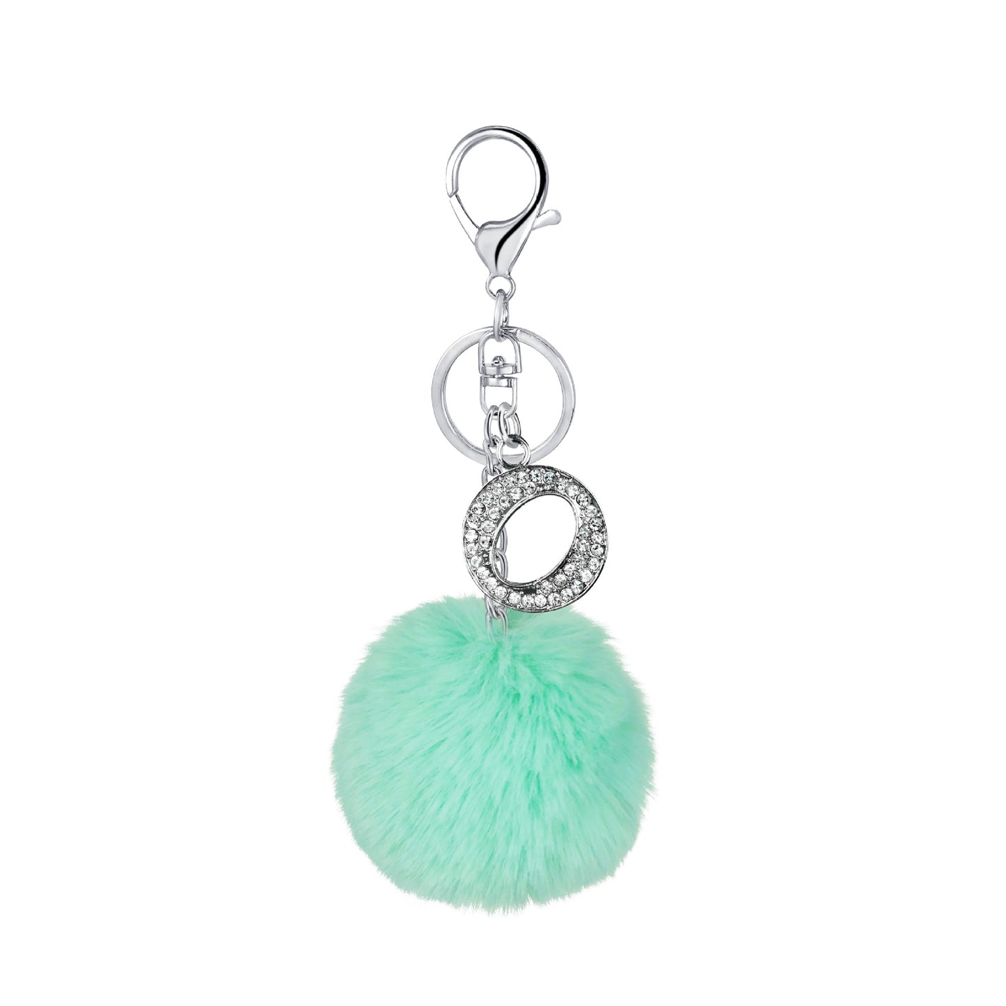 Diamond Inlaid Alloy Pom Pom Keychain Rhinestone Charm 15x8cm 19