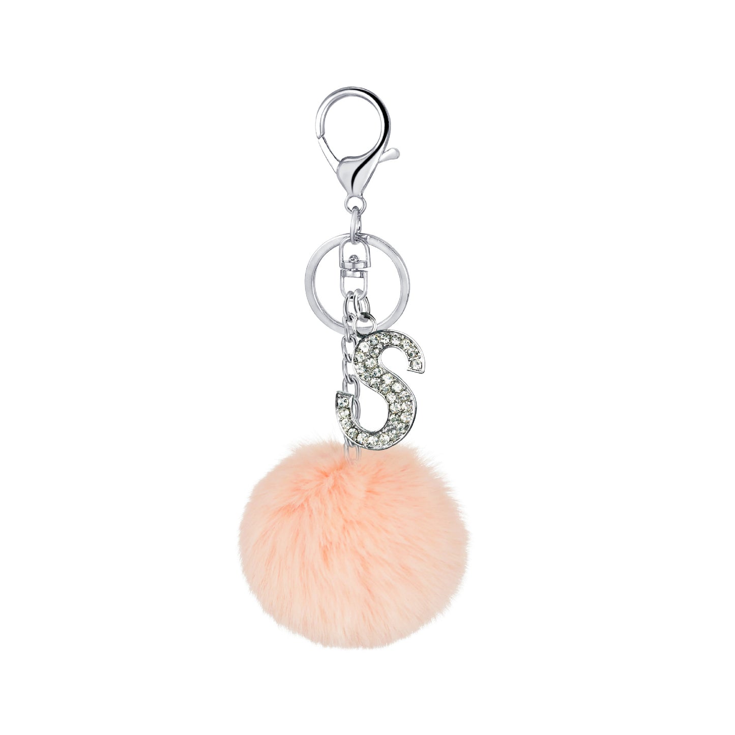 Diamond Inlaid Alloy Pom Pom Keychain Rhinestone Charm 15x8cm 23