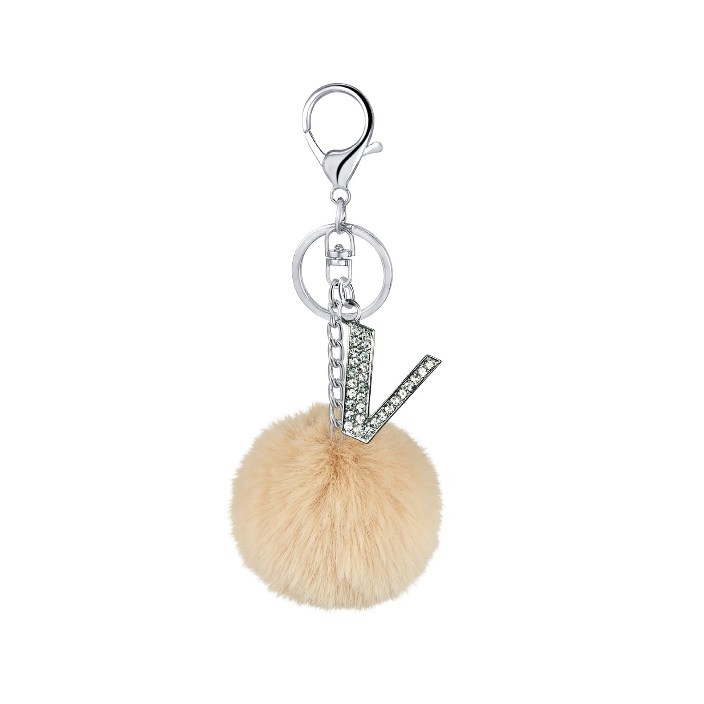 Diamond Inlaid Alloy Pom Pom Keychain Rhinestone Charm 15x8cm 26