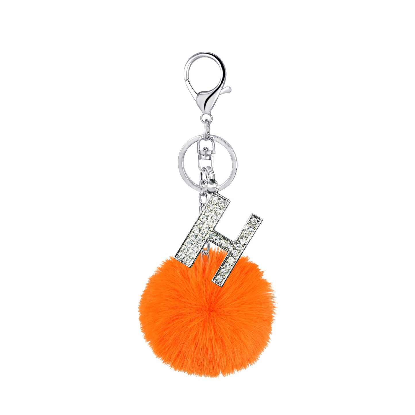 Diamond Inlaid Alloy Pom Pom Keychain Rhinestone Charm 15x8cm 12
