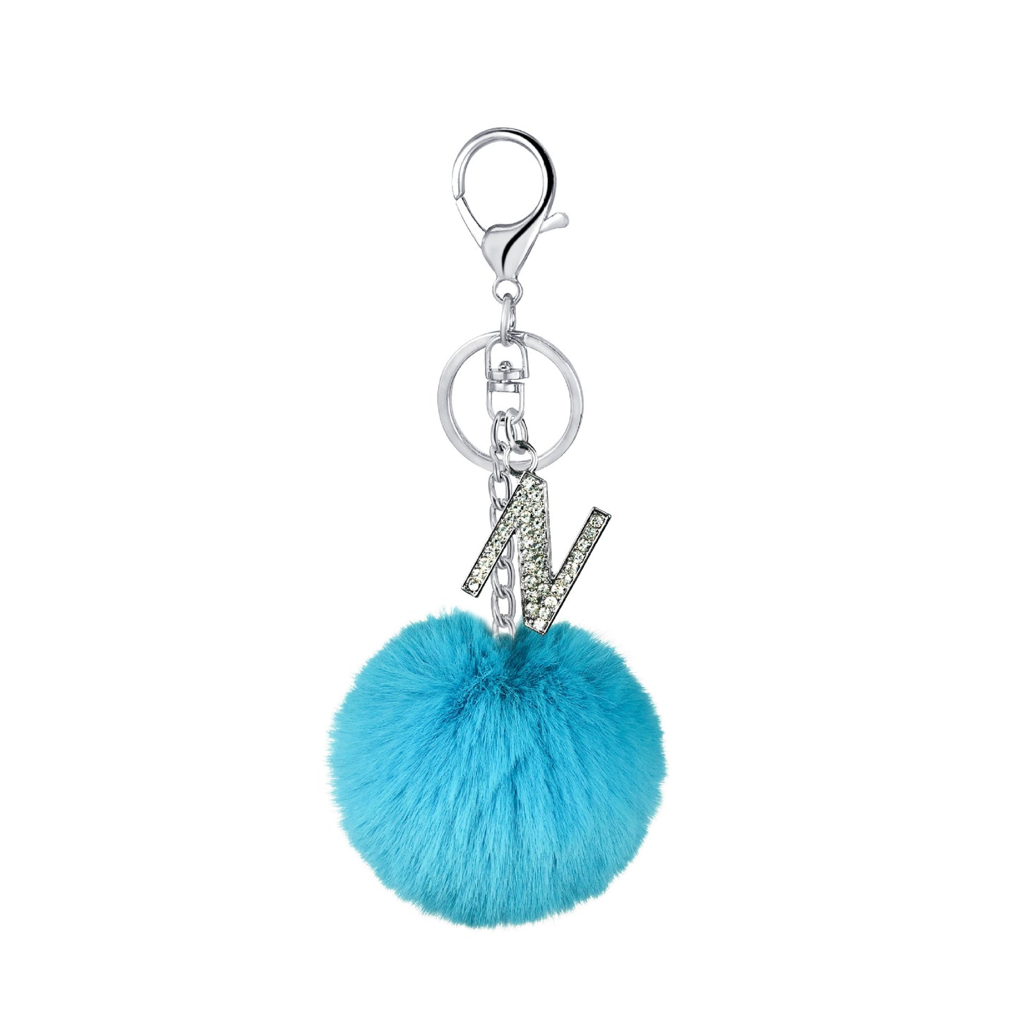 Diamond Inlaid Alloy Pom Pom Keychain Rhinestone Charm 15x8cm 18