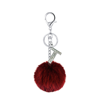 Diamond Inlaid Alloy Pom Pom Keychain Rhinestone Charm 15x8cm 24