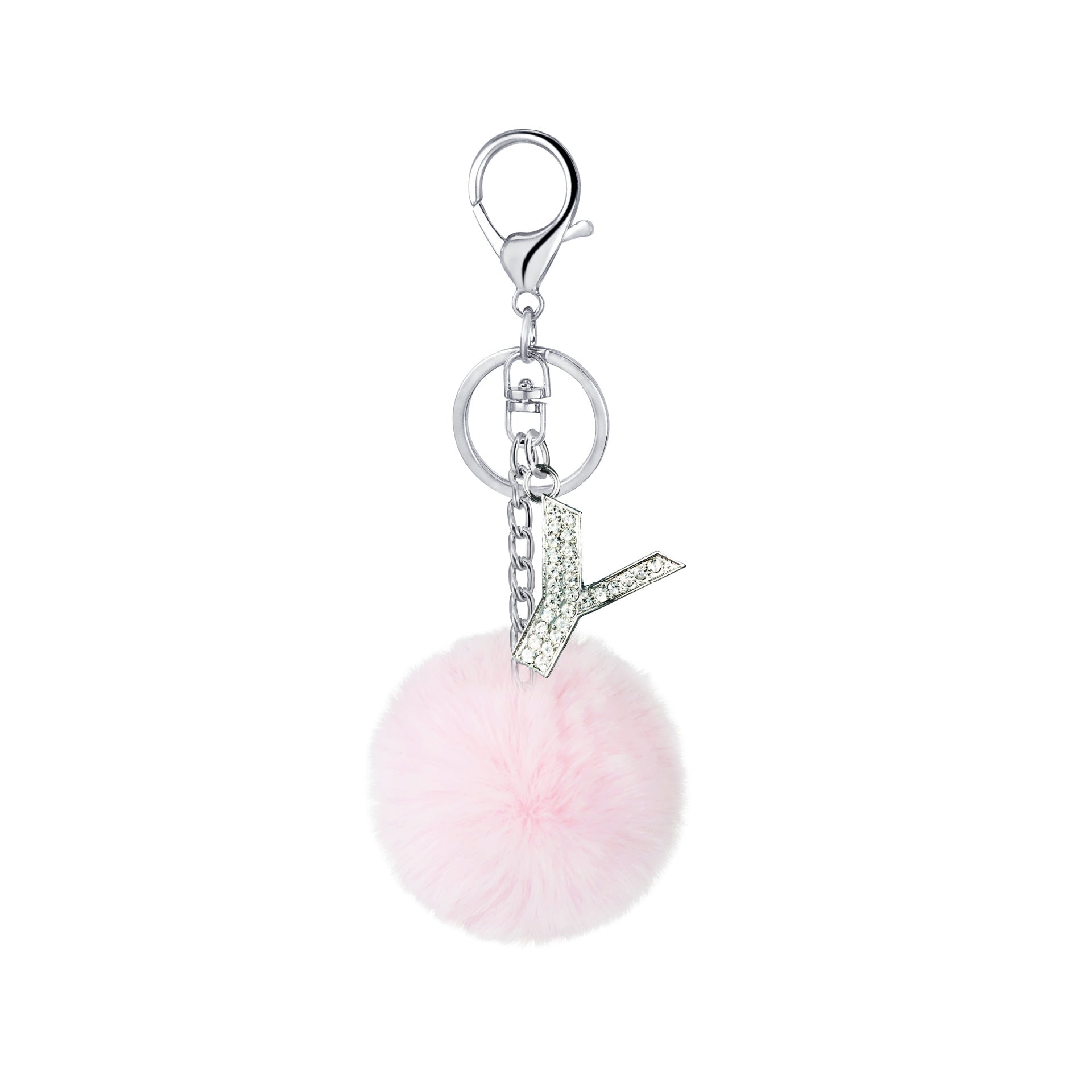 Diamond Inlaid Alloy Pom Pom Keychain Rhinestone Charm 15x8cm 29