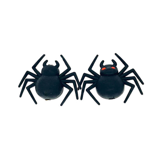 Silicone 3D Focal Beads Spider Halloween Red Eyes
