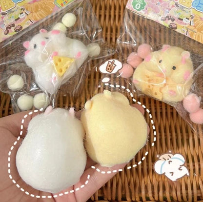 TPR Squishy Hamster Toy Cute Soft Squeeze Squishy Toy 3 Pack
