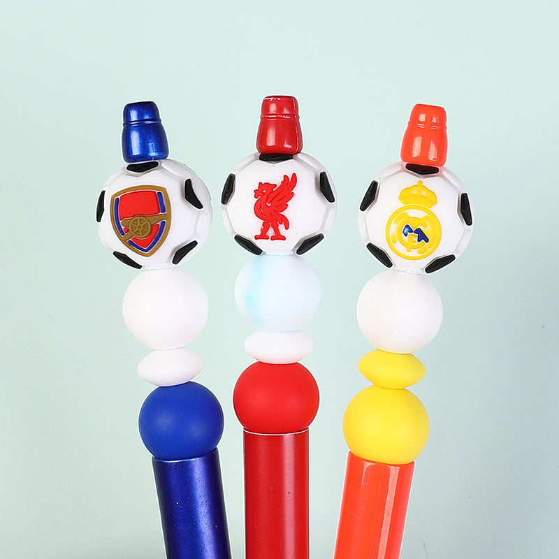20pcs Silicone 3D Focal Beads World Cup Football Trophy and Soccer Ball Design 10