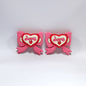 20Pcs Silicone 3D Focal Beads Valentine Love Pink Bow Heart Detail