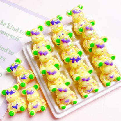 5pcs 22x32mm Light In the Dark Little Bear Acrylic Beads Glow in Dark 5
